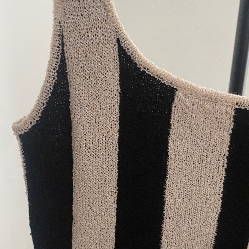 Able Black and Cream Striped Maxi Dress - Picture 4 of 8